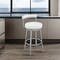 Armen Living Neura Swivel Counter or Bar Stool in Cloud Finish with White Faux Leather 840254333536 - alternate 7
